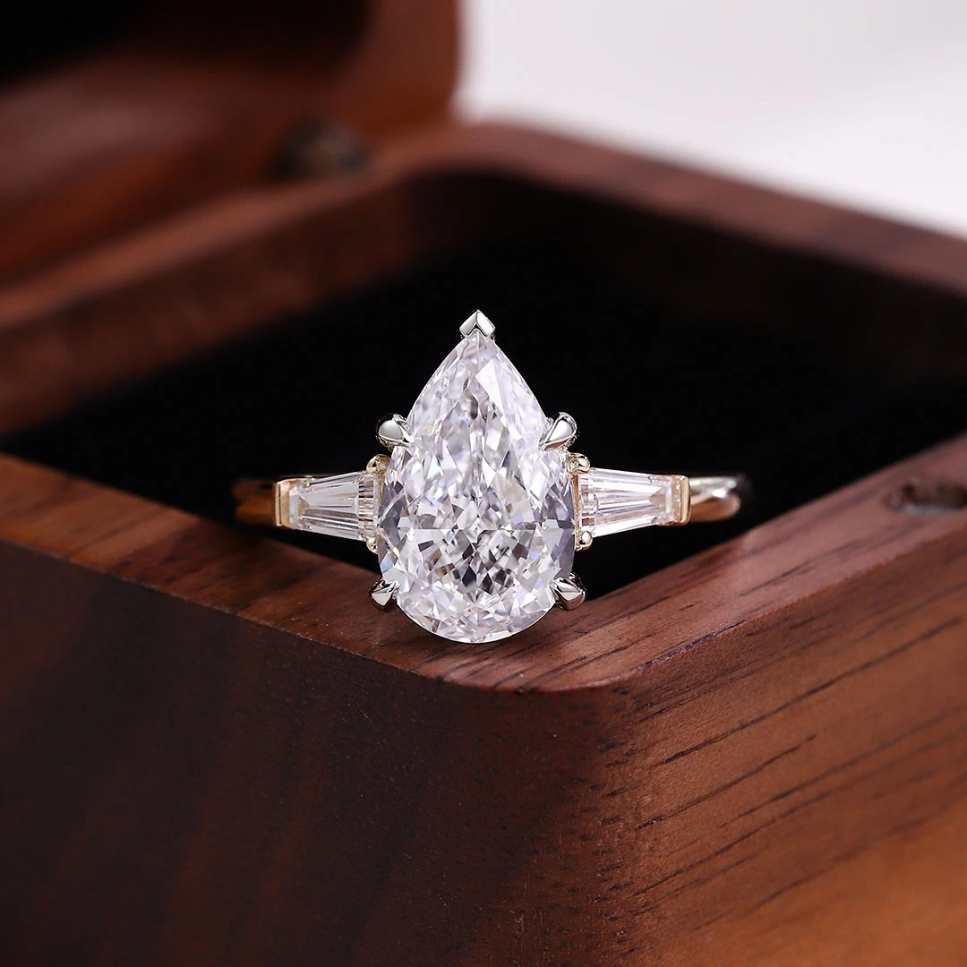 Anneau de mariage en diamant en or jaune 18K 1