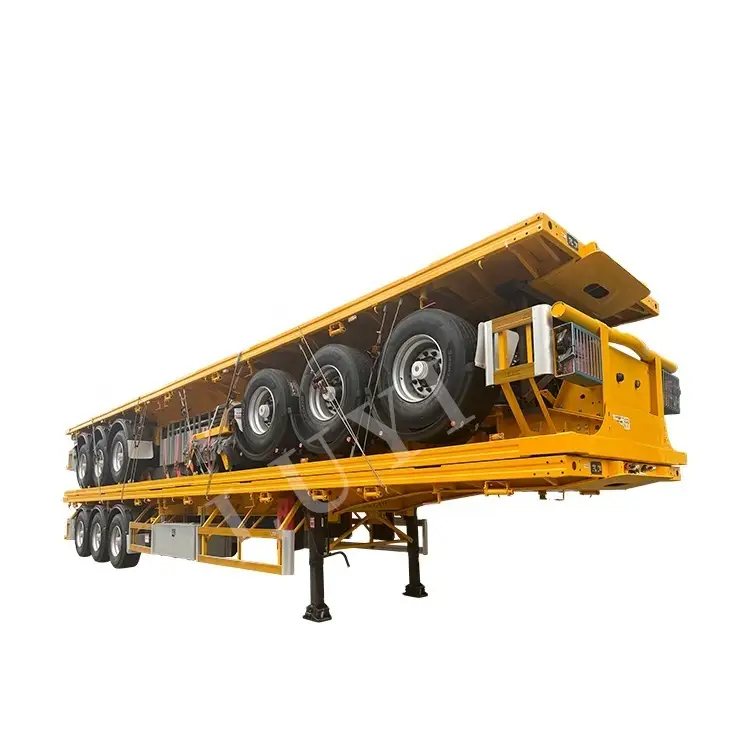3 Axles 40 Ft European Flatbed Semi Trailer Truck 1
