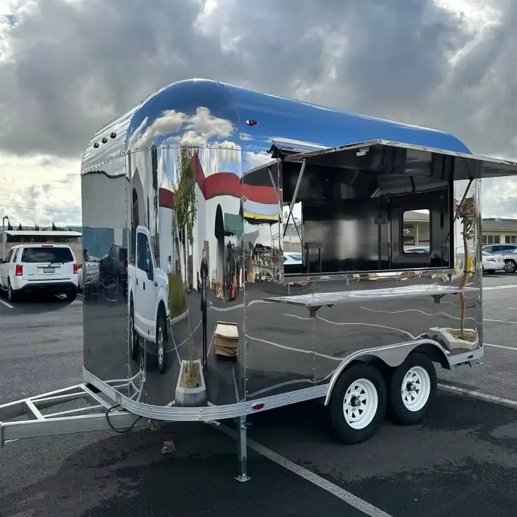 Small Vintage Food Truck with Full Equipment - Street Vendor Coffee  Hotdog Cart 1