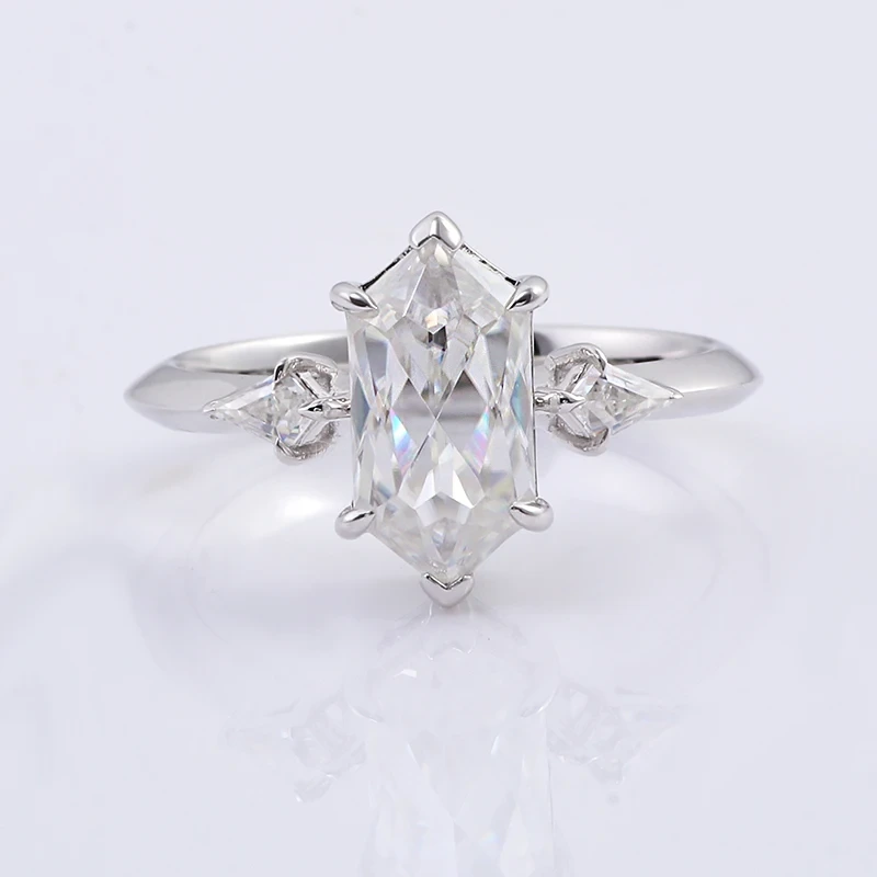 Engagement Wedding Rings 18k 14k 10k Solid Real White Gold Def Vvs Moissanite Rings For Women Men Gifts Anniversary 1