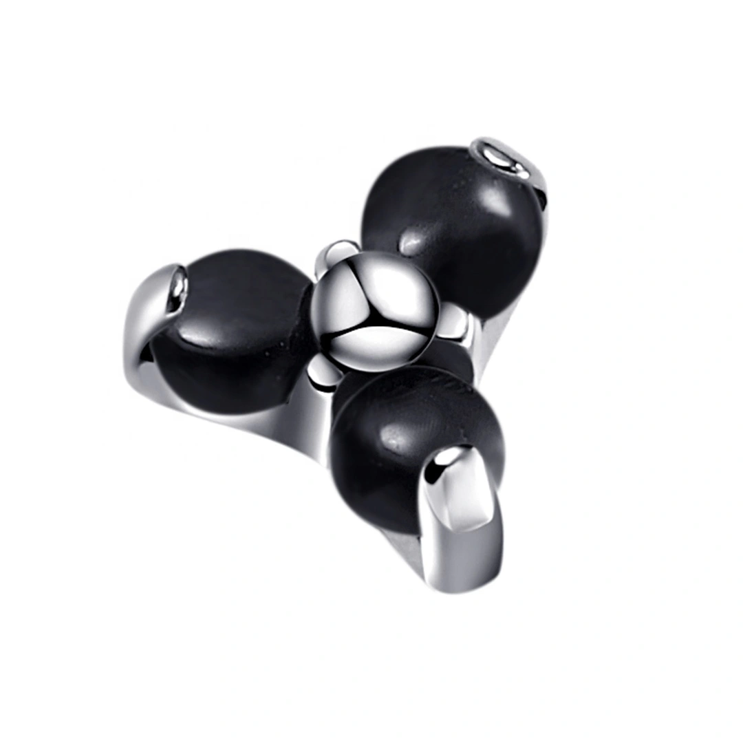Eternal Metal Astm F136 Titanium Threaded Triangle Top With Natural Stone Labret Studs 1