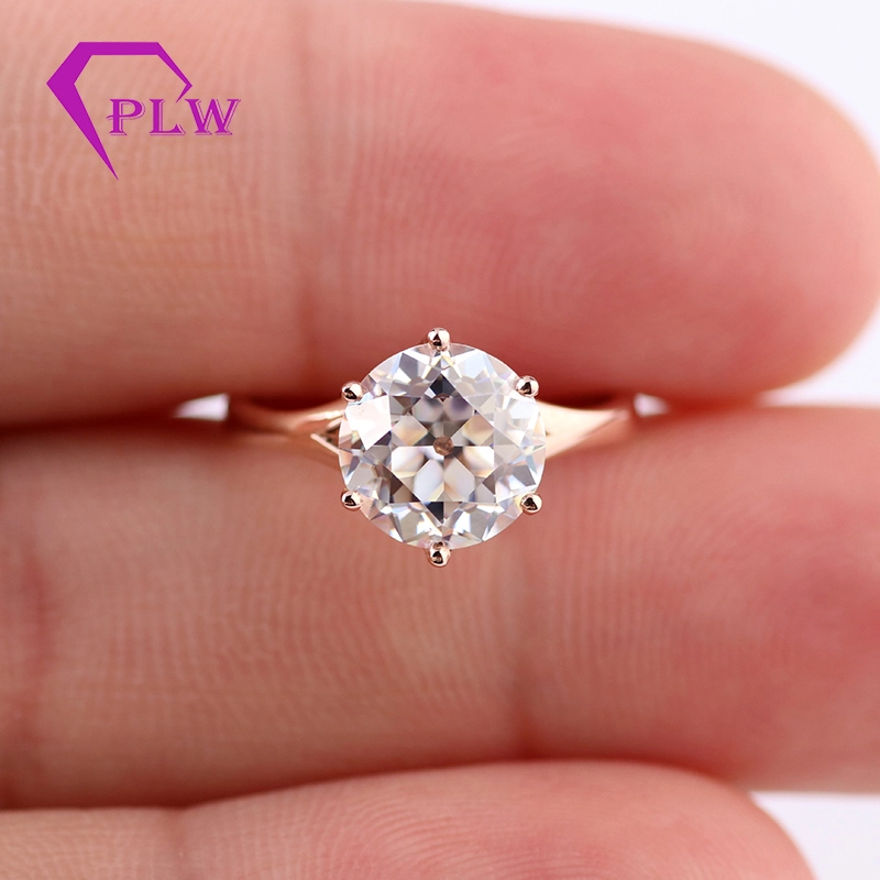 Provence GH 8 mm OEC Cut Moissanite Anillo de boda de 14k Oro blanco Oro blanco 1