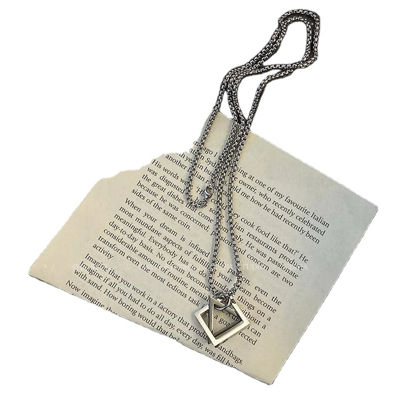 Manufacturer Wholesale Fashion Popular Titanium Steel Triangle Sweater Chain Women's Temperament High-grade Necklace 1