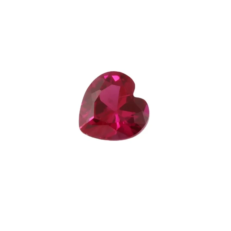 High Quality Excellent Cut Heart Shape Synthetic Ruby 5# Stone 1