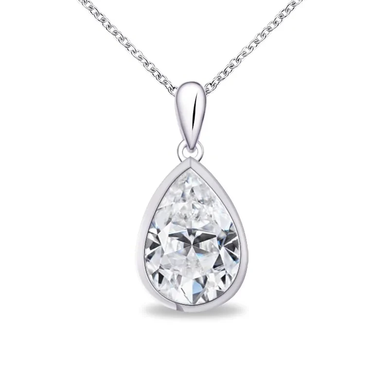 Más popular más popular los mejores deseos de oro colgantes colgantes de joyas colgantes de la cadena de colgantes de 18 km pendientes de moissanite de oro blanco 1