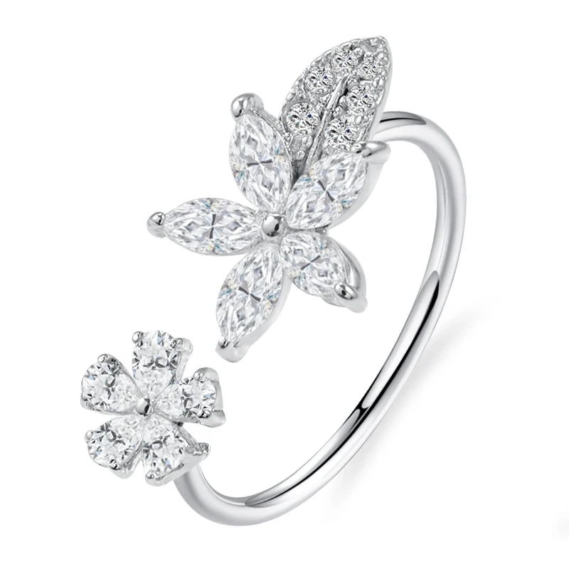 Provence bijoux de meilleure qualité 10k Bague de fiançailles en or blanche Moisanite Diamond Marine Bague 1