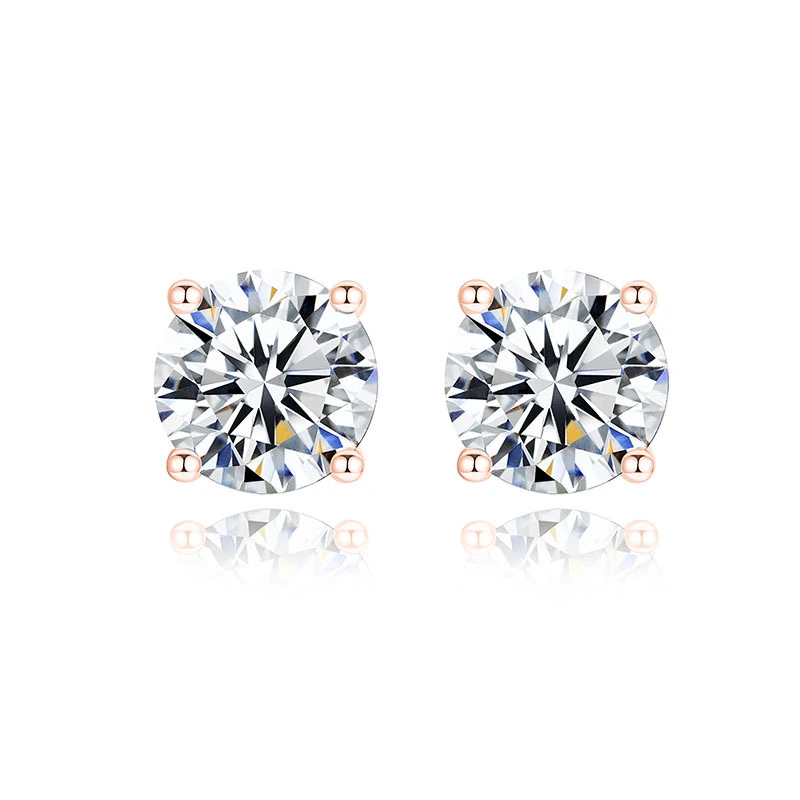 Bijoux de mode 18K Boucle d'oreille en or jaune Moisanite Moisanite Moucles d'oreilles Stud pour femmes Boucles d'oreilles de la déclaration de cerceau 1