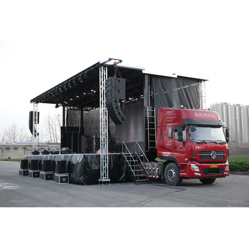 Hydraulic Mobile Stage Trailer with Pro Sound & Light System LED Walls 1