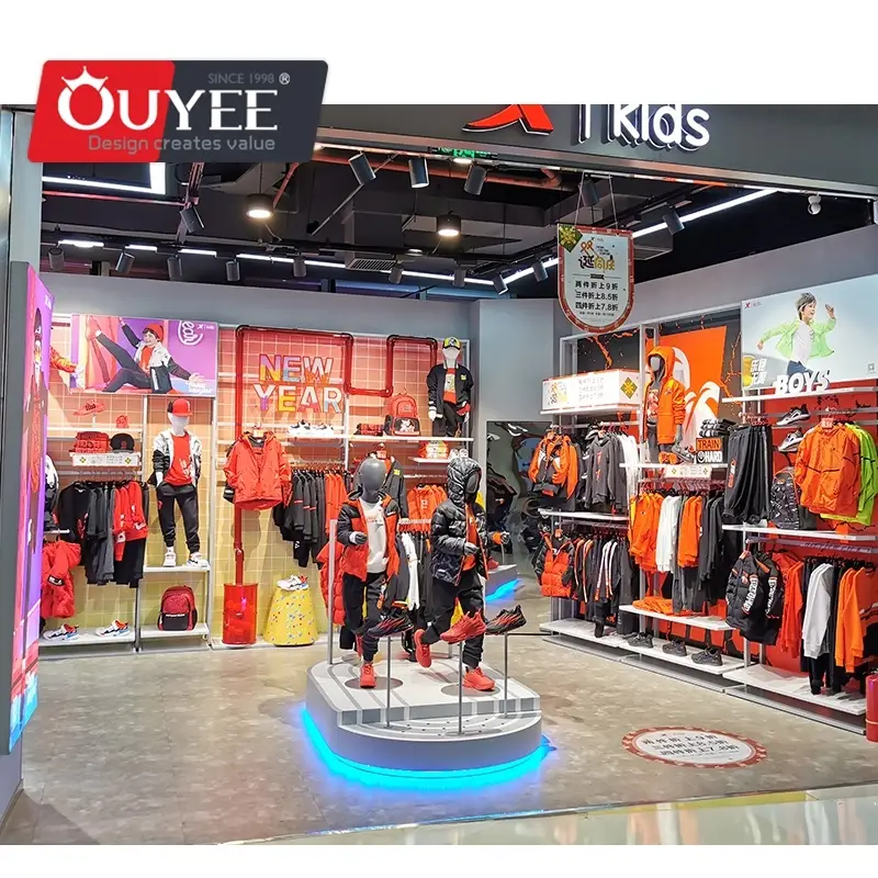 أثاث ديكور داخلي لمتجر أطفال مع أرفف عرض قماشية 1