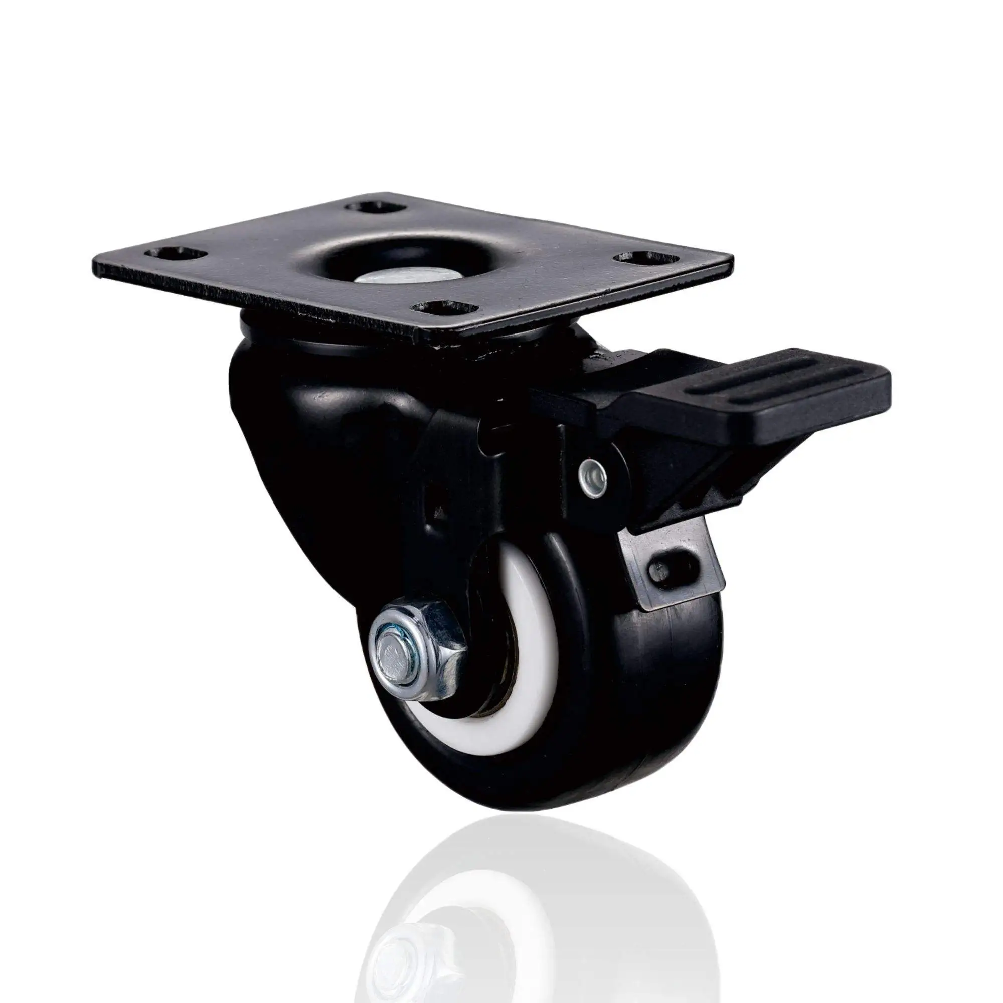 Low-noise 2 Inch Swivel Top Plate Black Small Casters Wheel 1