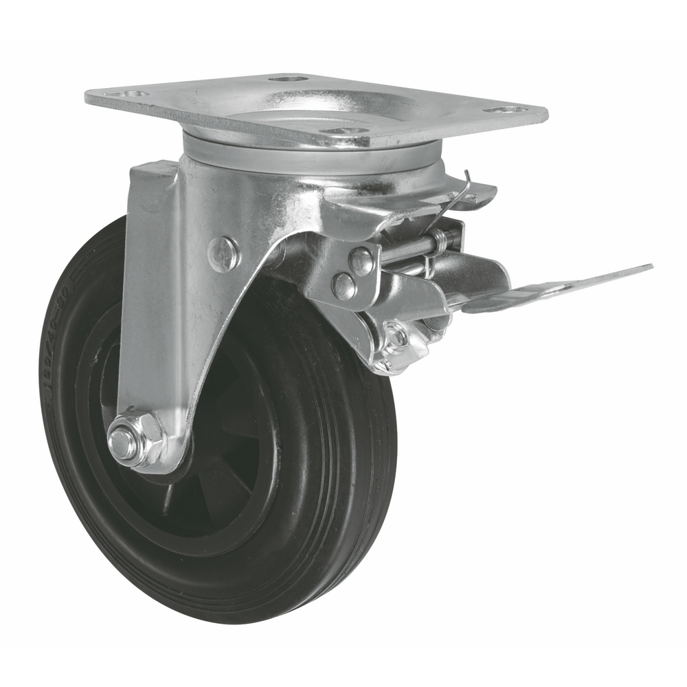 Factory Direct 6inch 8inc Rubber Polypropylene Double Roller Bearing Swivel With Brake European Industrial Casters 1