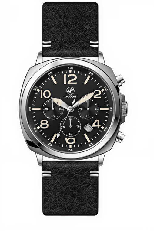 Nifer Chronograph Quarzuhr 44mm Lederarmbanduhr 4