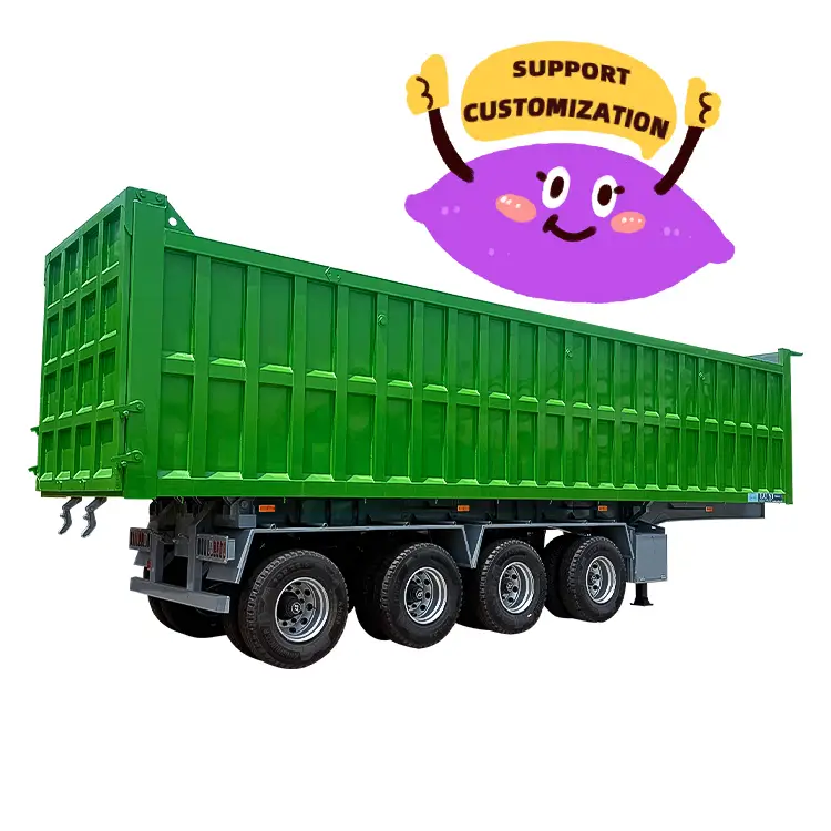 4 essieu 60 tonnes 80 tonnes de chargement arrière semi-remorque 1