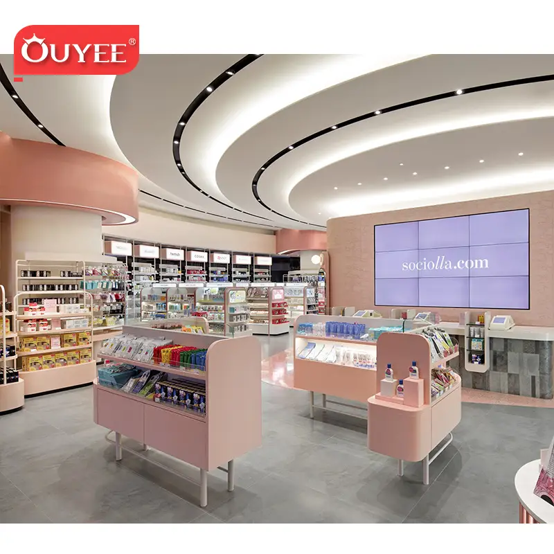 Wandregale für Kosmetikgeschäfte, Kosmetikvitrinen und Ausstellungsschränke 1