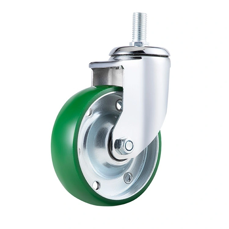 Green Steel Double Ball Bearing Caster Swivel 4 5 6 Inch Miduem Heavy Duty Casters Wheels For Factory Transport 1