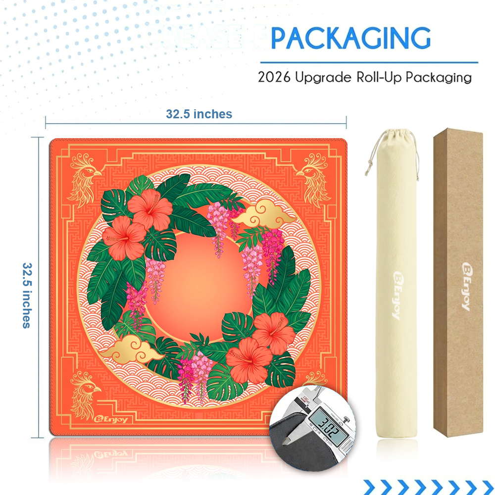 Mahjong Mat Coastal Design Custom Neoprene Rubber 33 Inch Odorless Non Slip Table Cover Factory Direct Ddp Usa Shipping High 3