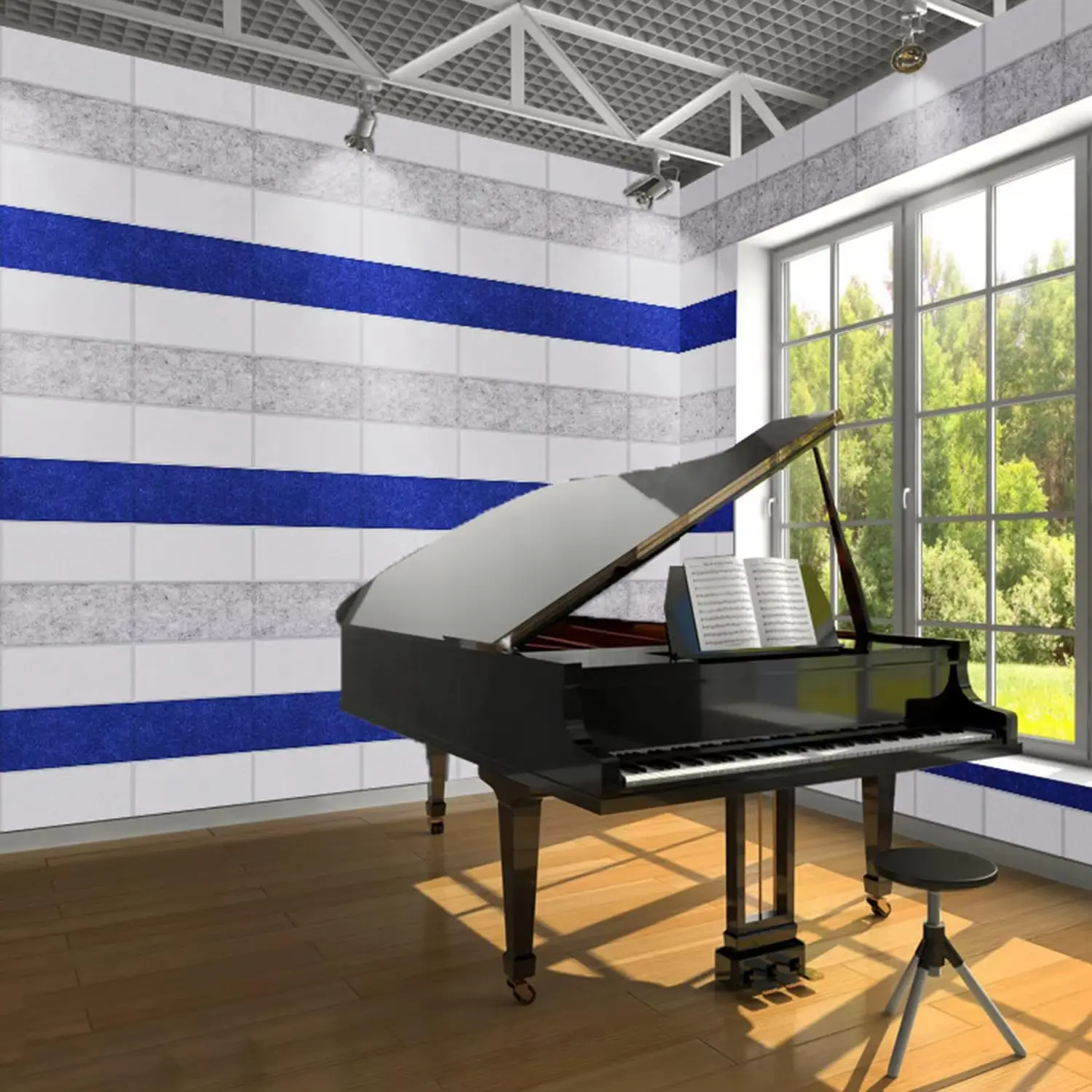 Painéil Fuaimiúla PET Mórdhíola - Painéil Balla Snáithín Poileistear Ionsúiteach Fuaime 1