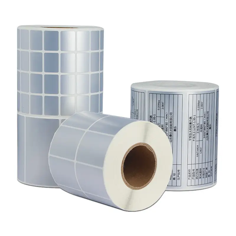 Selbstklebende, individuell gestaltbare PET-Barcode-Etiketten in Matt-Silber 1