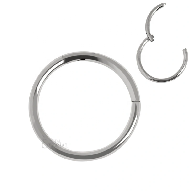 Stock!!! Eternal Metal 20g(0.8mm) 18g 16g 14g 12g 10g Astm F 136 Titanium Hoop Nose Clicker Hinged Segment Ring Body Jewelry 1