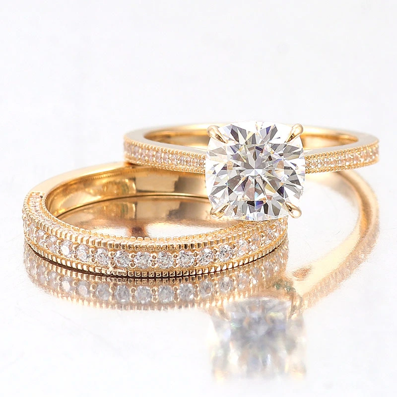 Personalice anillos de la hilera de diamantes completos para mujeres boda para mujeres moissanite gemstone compromiso de oro blanco 10k 14k 18k anillo 1