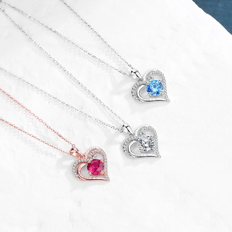 S925 Sterling Silver Fashion Meets Heartbeat Love Heart Pendant Jewelry Wholesale For Wife Girlfriend Mom Daughter Gift 1