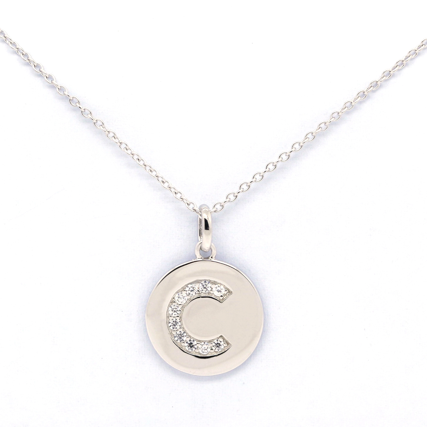 Excellent Fashion 925 Sterling Silver Cz Letter C Jewelry Set Necklaces For Women 1