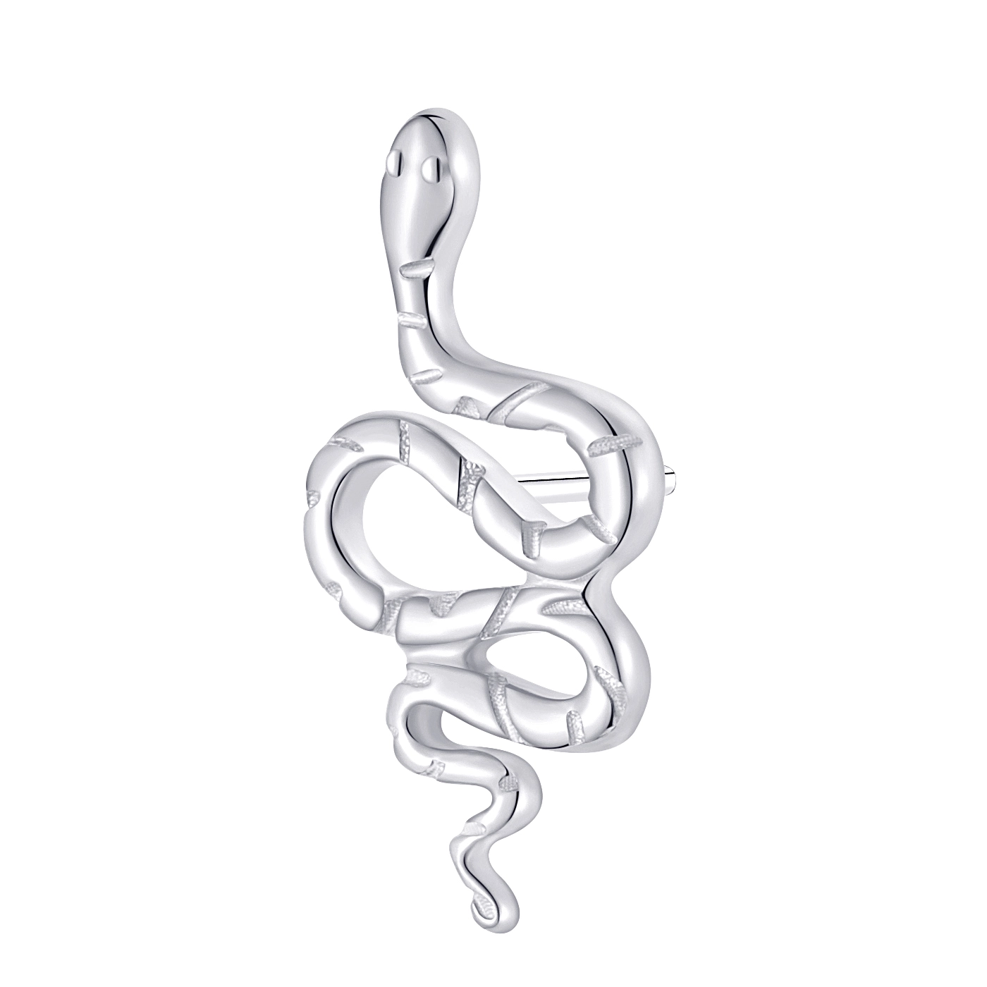 Eternal Metal 14k Solid White Gold Snake Body Jewelry Fine Quality Piercing Jewelry Threadless Tops 1