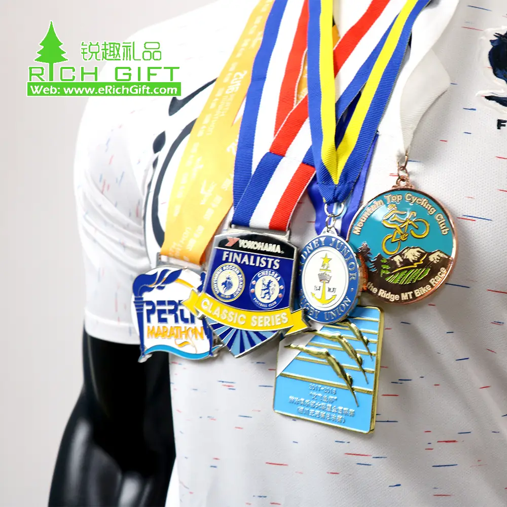 Custom Metal Commemorative Medals with Ribbons - EverRichGift Manufacturer 1