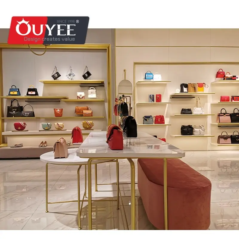 Mobiliário para exposição de bolsas em lojas de varejo e acessórios de interiores. 1