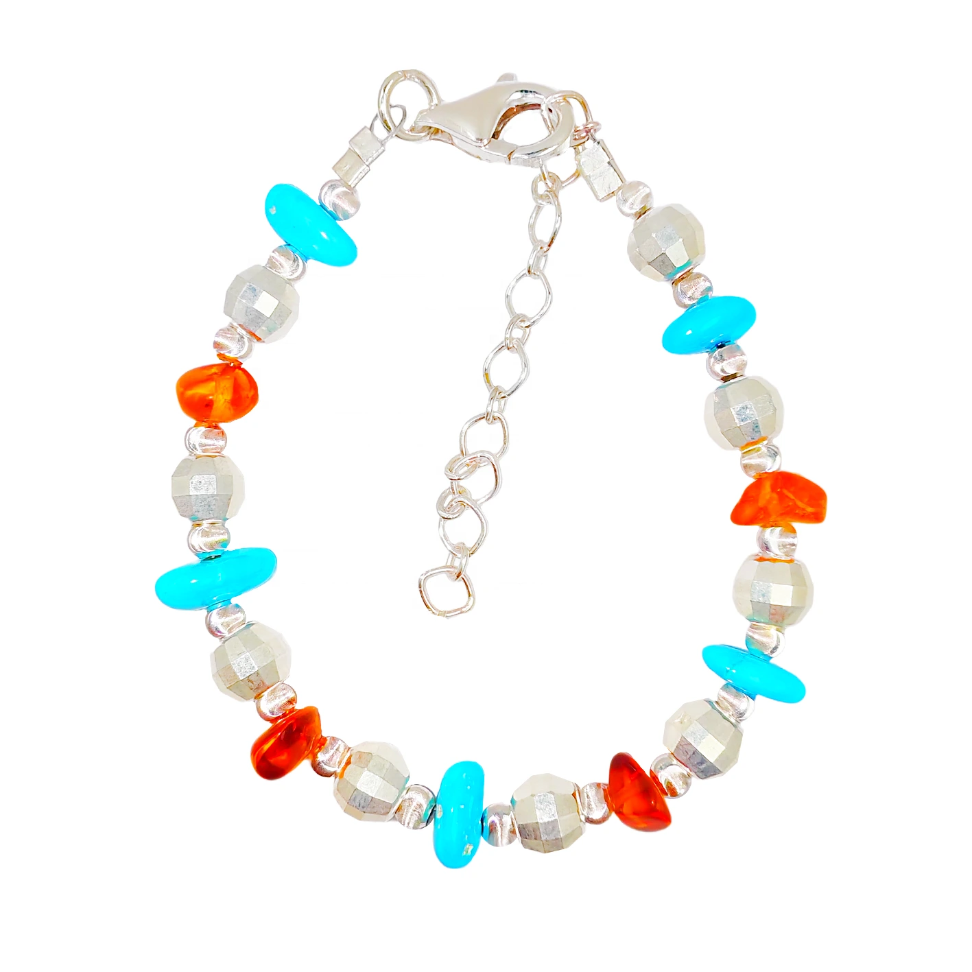 Amber Is Vivid And Turquoise Is Mysteriousthey Are Intertwined On An S925 Silver Chain The Hand Woven Craftsmanship Shows 1