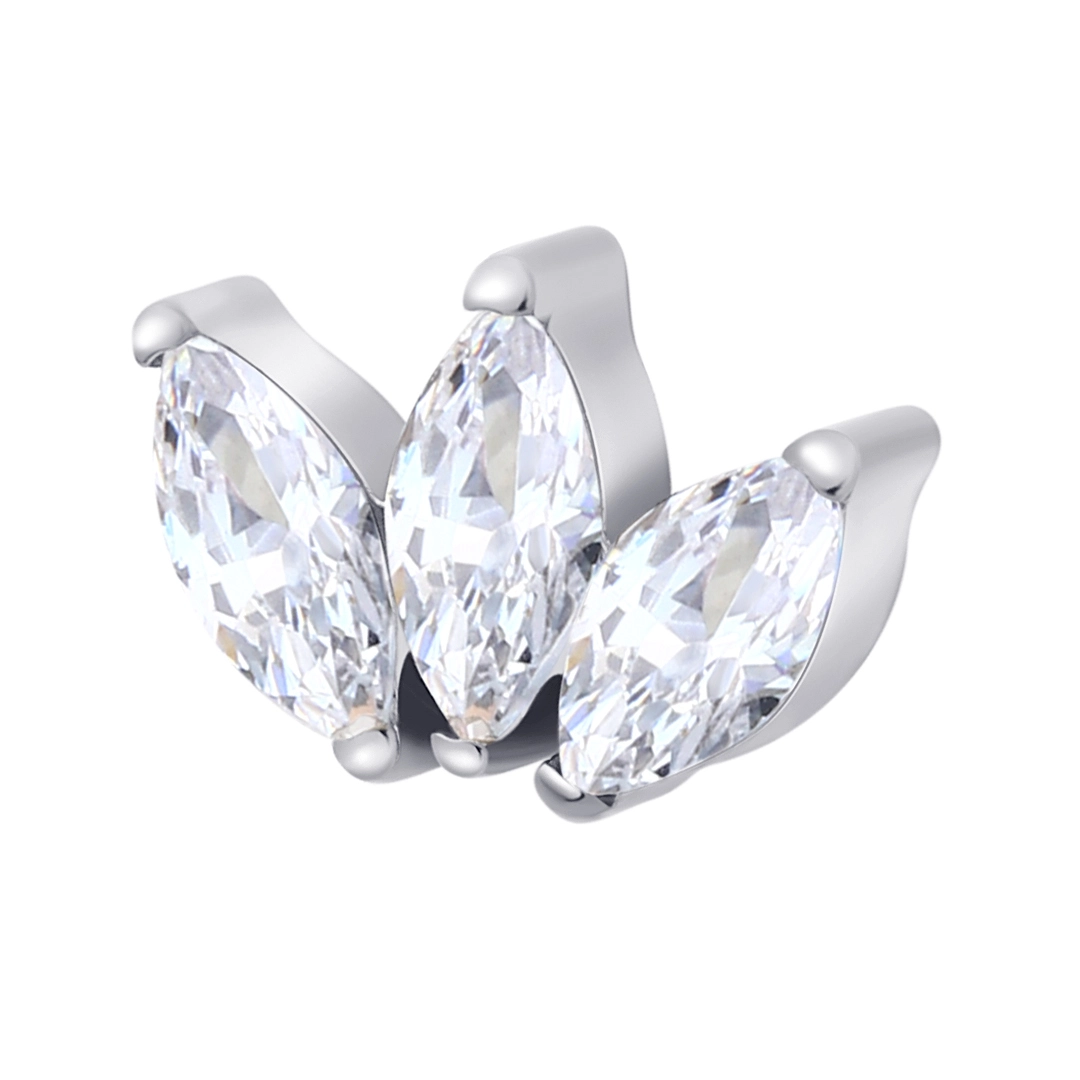 New Design Eternal Metal Astm F136 Titanium Threaded Top Clear Cz Pvd Gold Earring Nose Piercing Jewelry 1