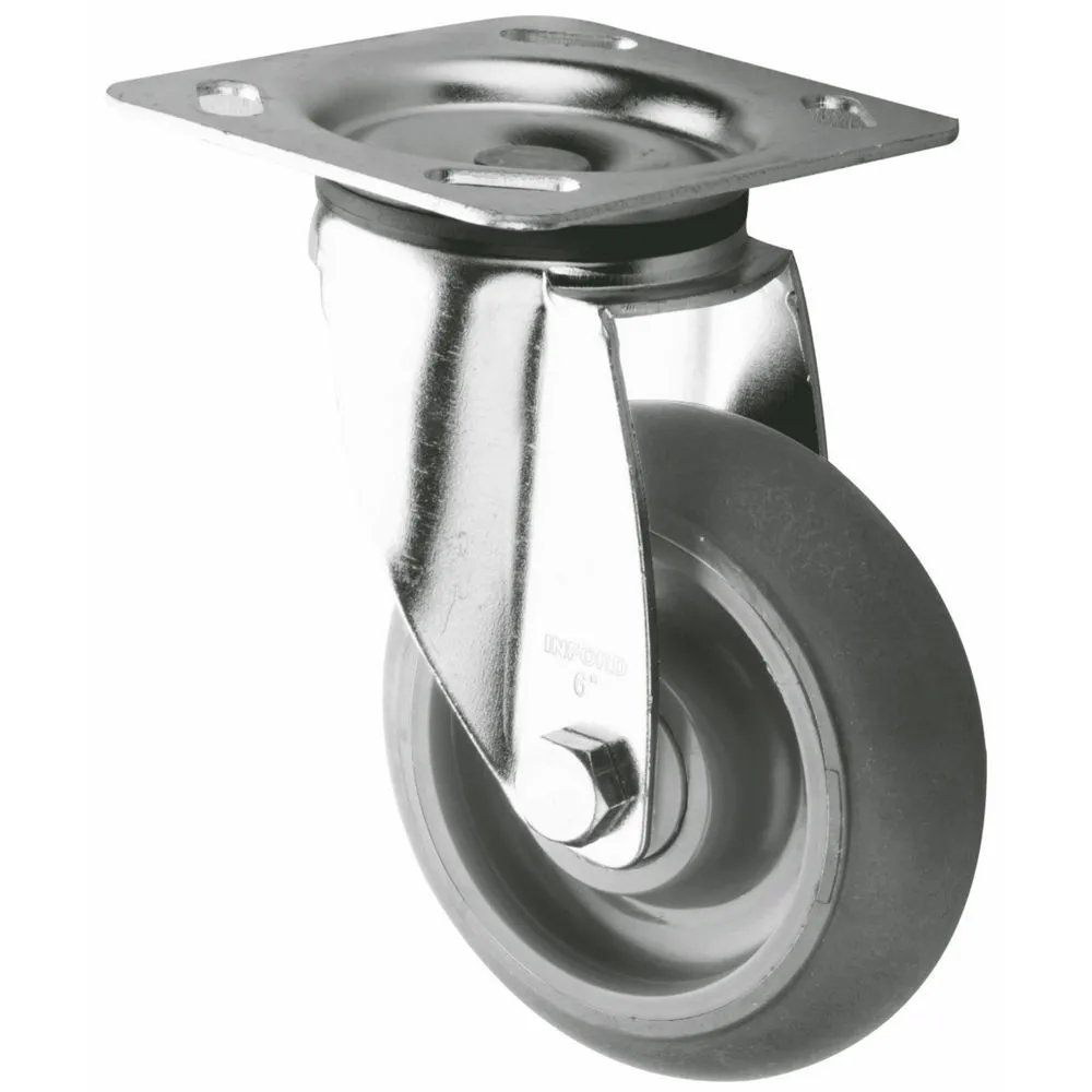Trolley/hand Truck Elastic Thermoplastic Rubber Double Ball Bearing Caster Wheel 1