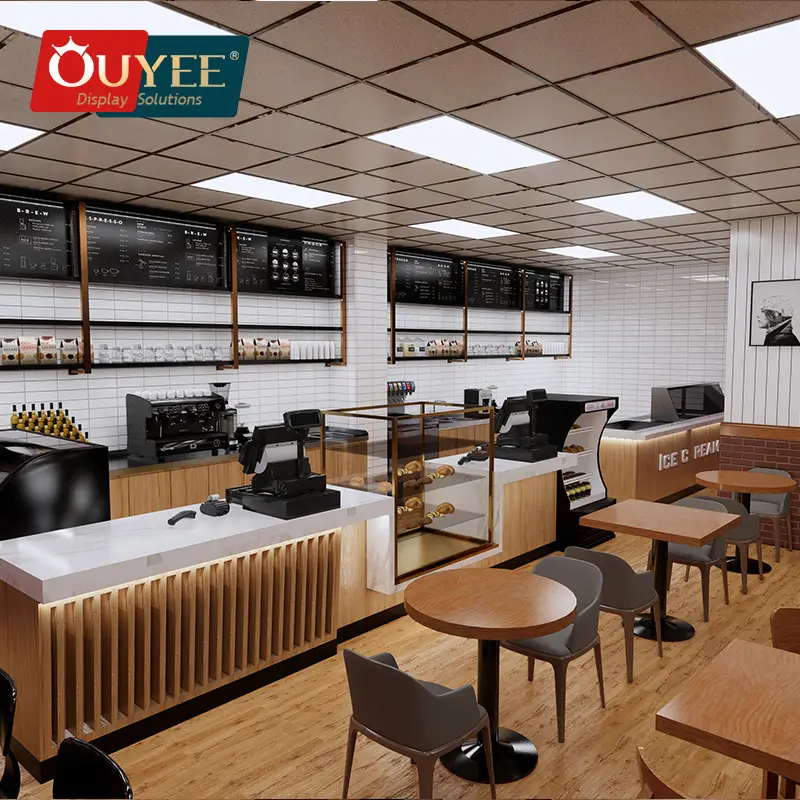 Balcão e mesa de bar para cafeteria 1