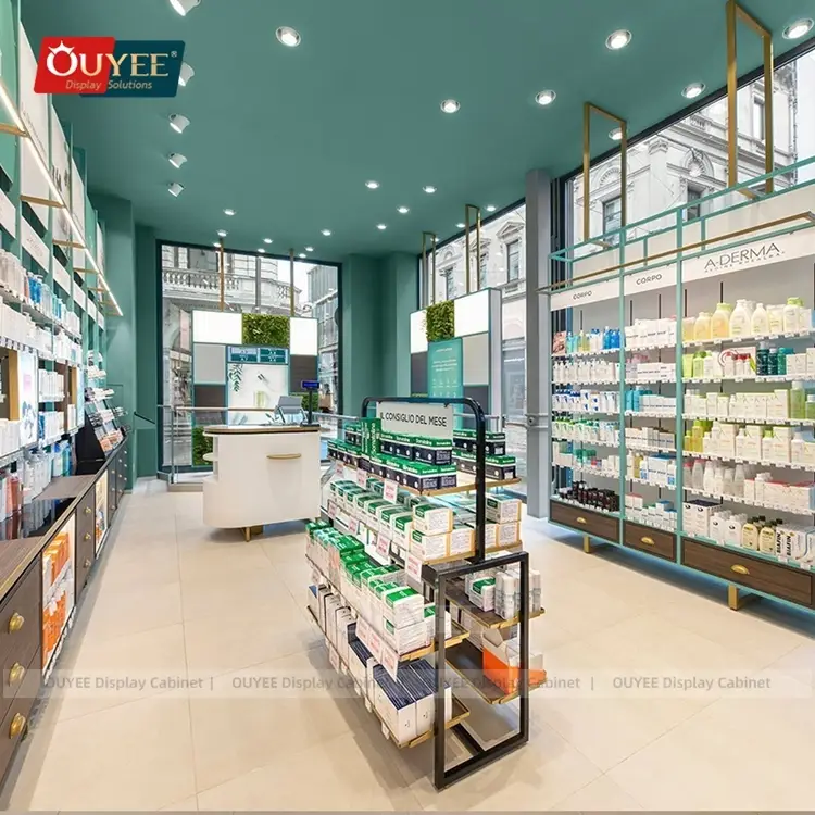 Móveis para balcão de exposição de medicamentos e prateleiras para farmácias 1