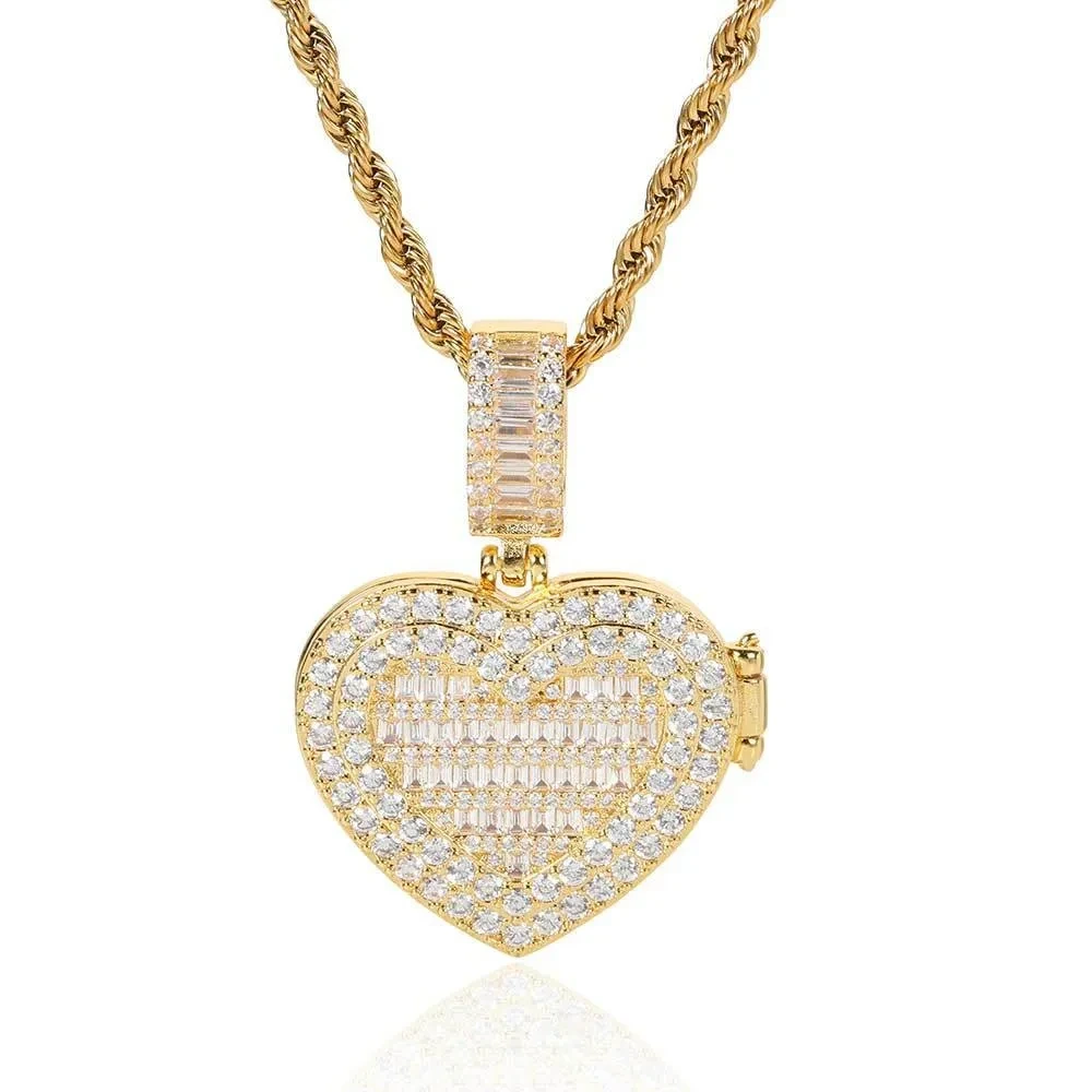 Joyas de Provence 925 Silver Moissanite Diamond Heart Renovado Pista Pendiente Unisex Trendy Romantic Regalo para padres Novio 1