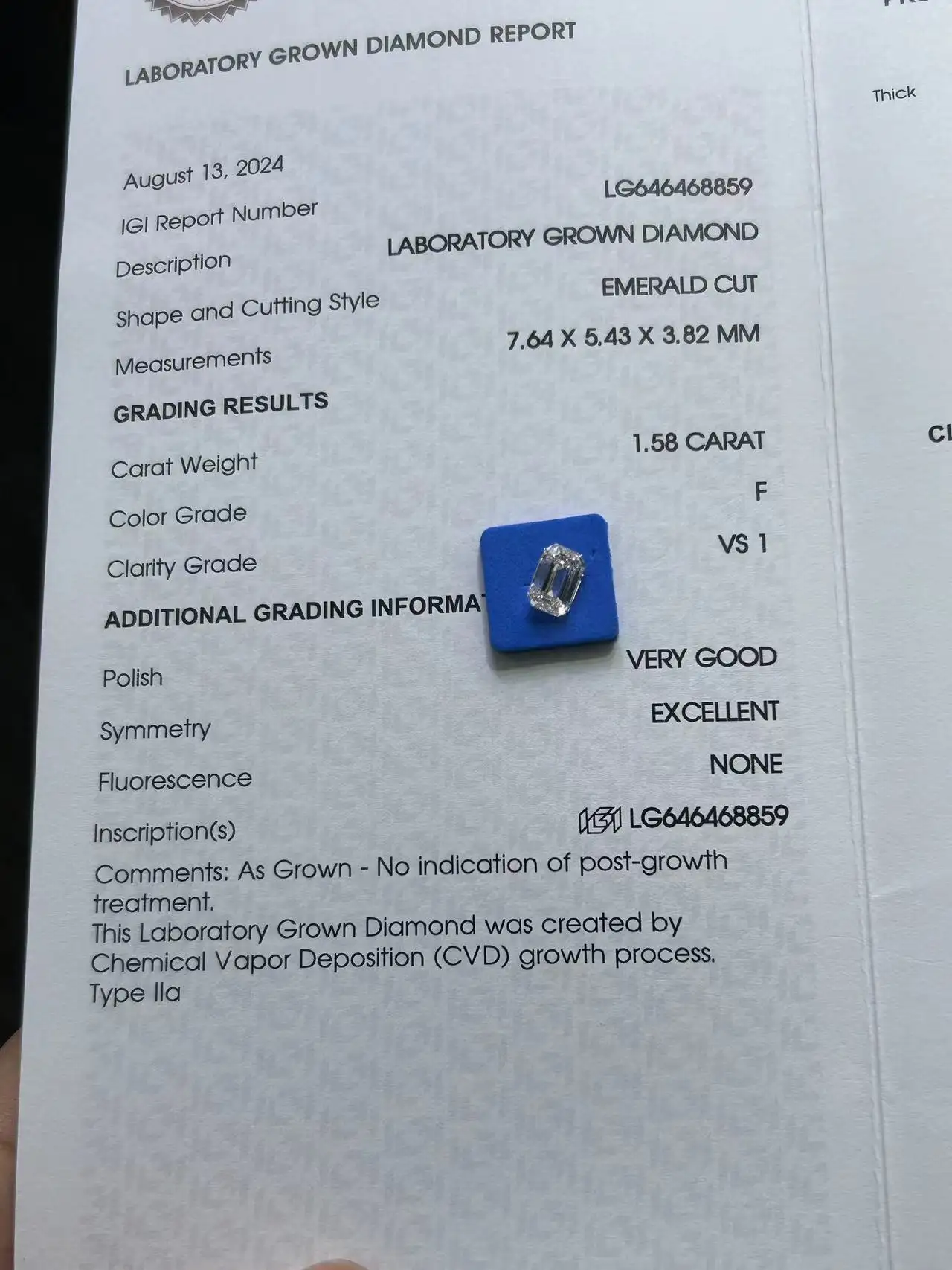 Lab Grown Diamond 4 Carat Lab Grown Emerald Cut Diamond Suppliers 3