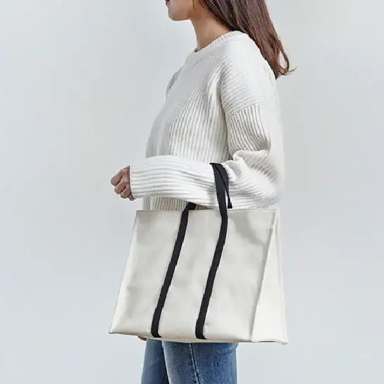 Bolsa de lona reutilizable para compras con diseño de logotipo ecológico personalizado 1