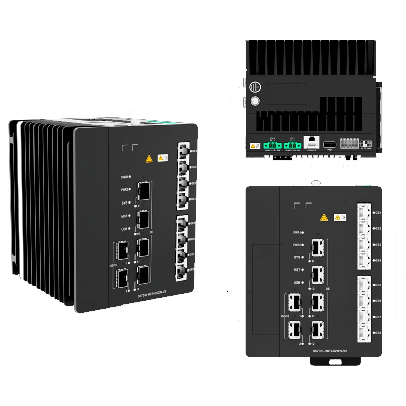 Industrial Grade Hw Network Switch with 8*10/100/1000base-t and 4*GE SFP Ports 1