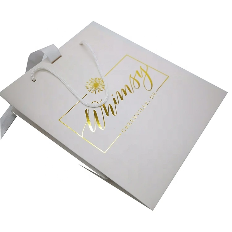 リボン付き工場カスタムジュエリーペーパーギフトバッグ 1