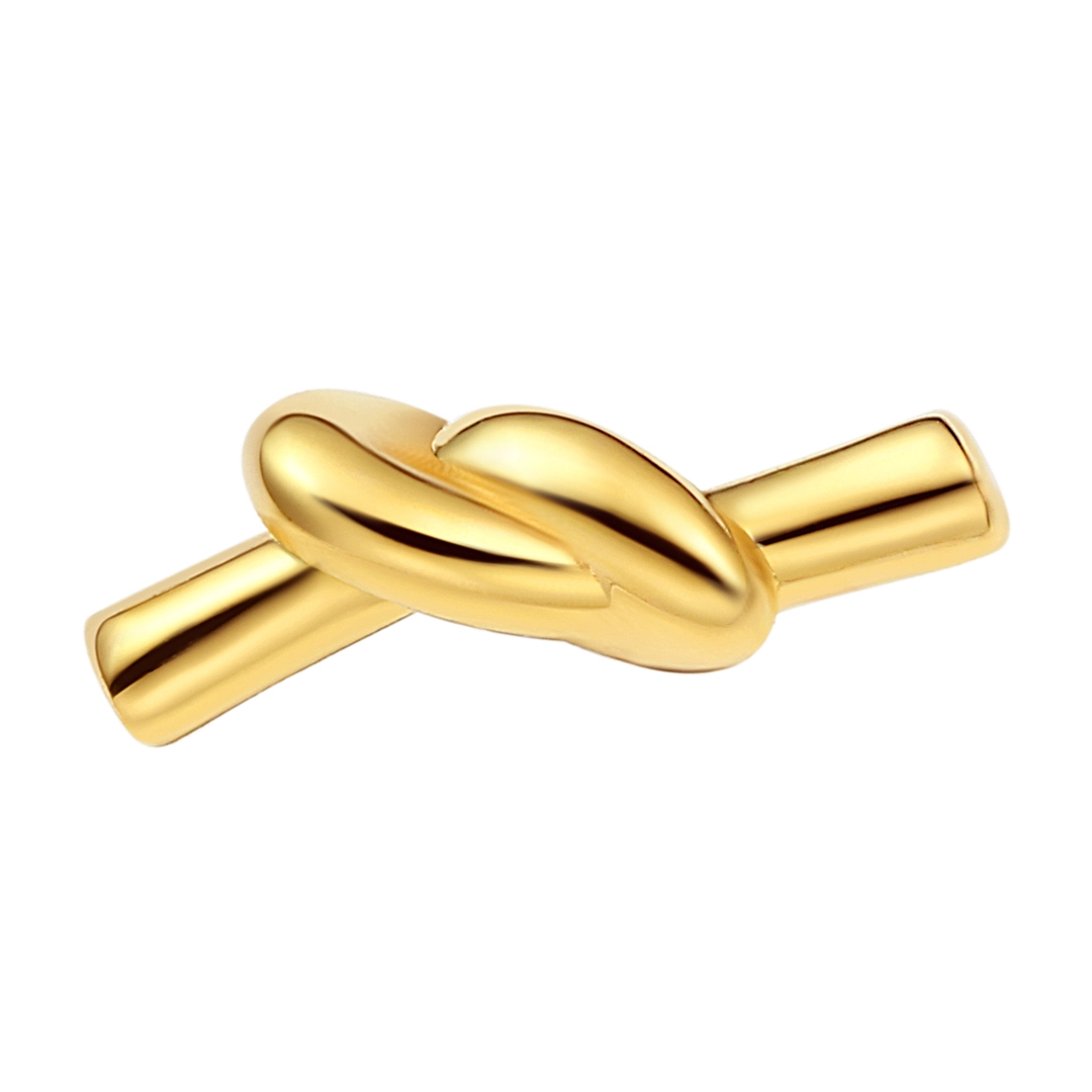 Eternal Metal 14k Solid Yellow Gold Knot Shaped Nose&ear Piercing Lip Jewelry Threadless Push In Ends Tops 1