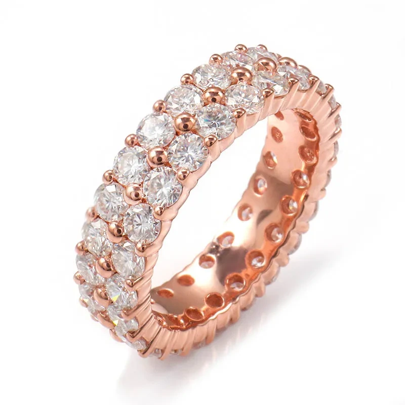 New European Design Style Full Diamond Rose Gold Wedding Finger Ring 18k Gold Ring 1
