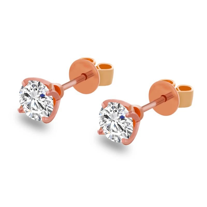 Diseño de moissanita mayorista personalizado Hoop de chaleco de lujo Corte redondo de oro blanco 1CT Pendientes Fashion Fashion Diamond 14K Pendientes 1