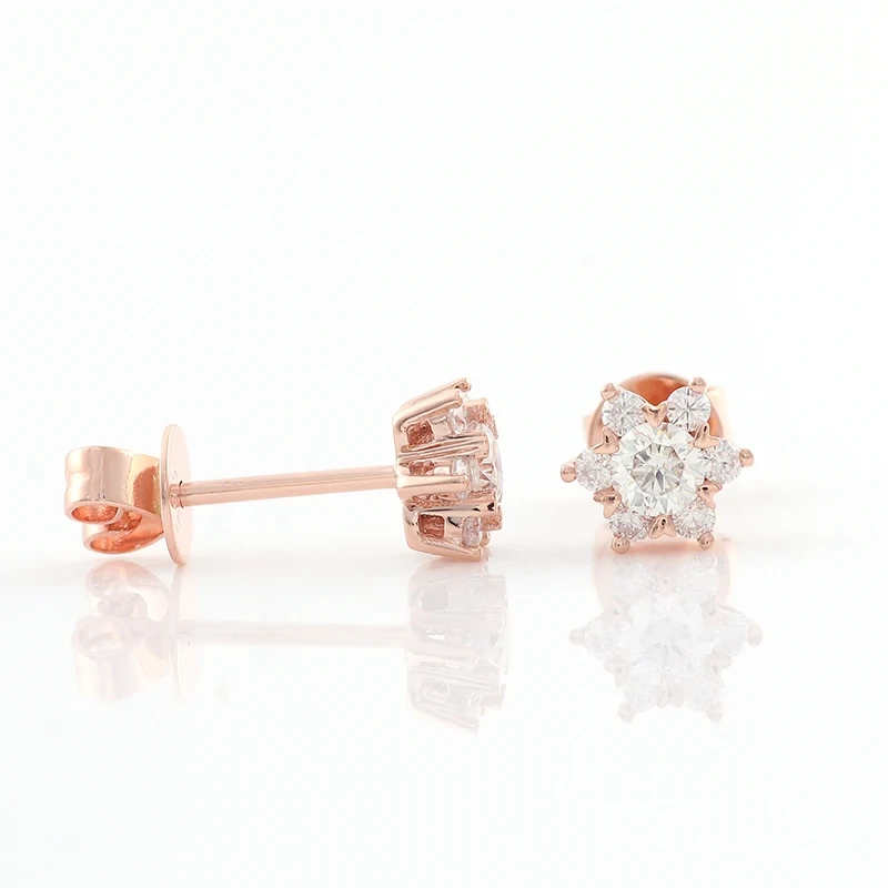 Provence Jewelry Custom 14k Rose Solid Gold Moissanite Diamond Earrings For Women 1
