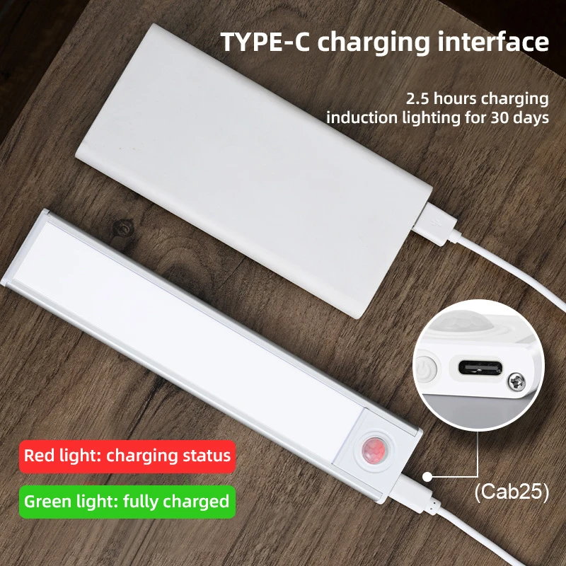 Rechargeable LED Cabinet Light Motion Sensor USB Charging Stepless Dimming For Kitchen, Bedroom, Hallway 4