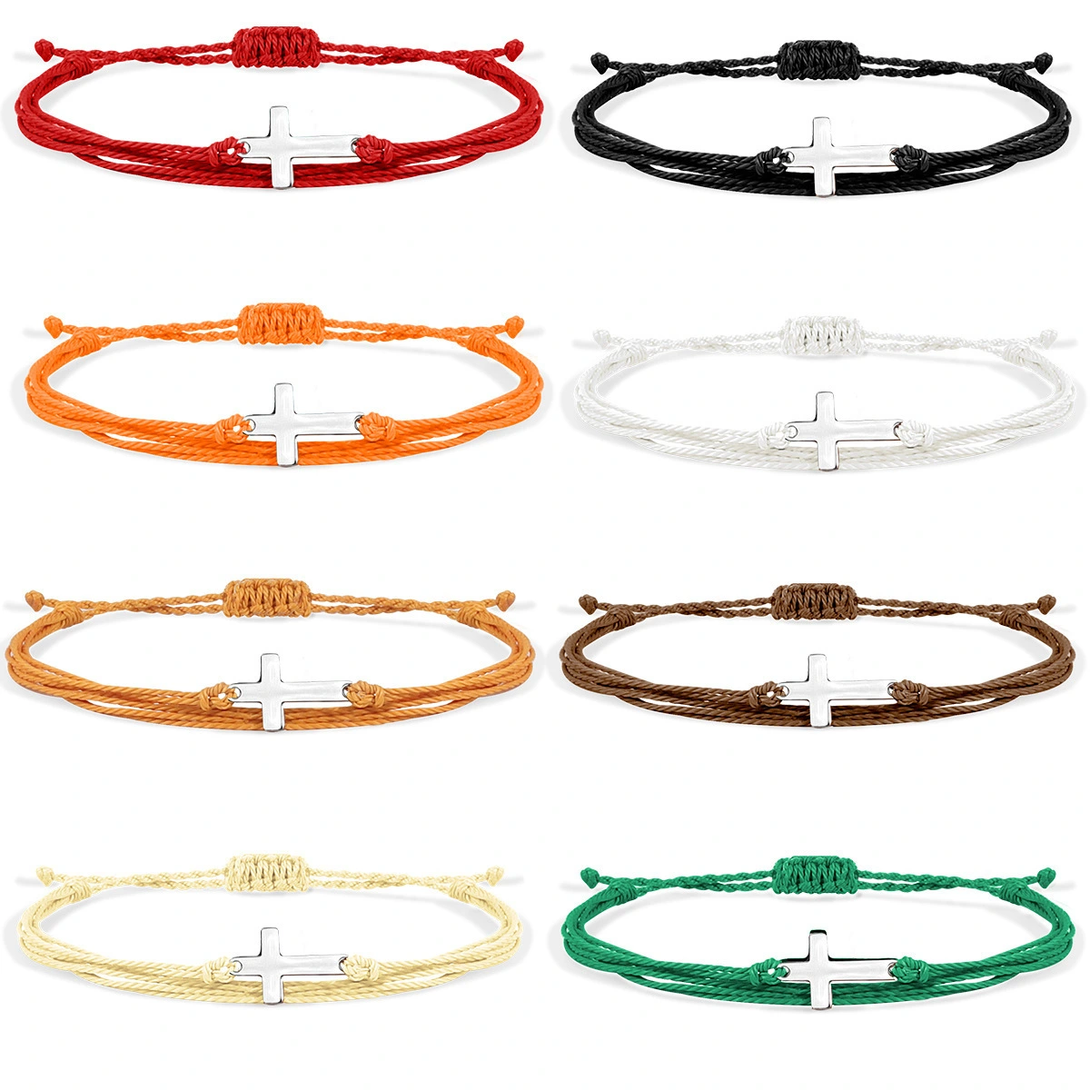 Friendship Cross Colorful Rope Woven Bracelet Cross Pendant Handwoven Bracelet Best Friend Gifts 1