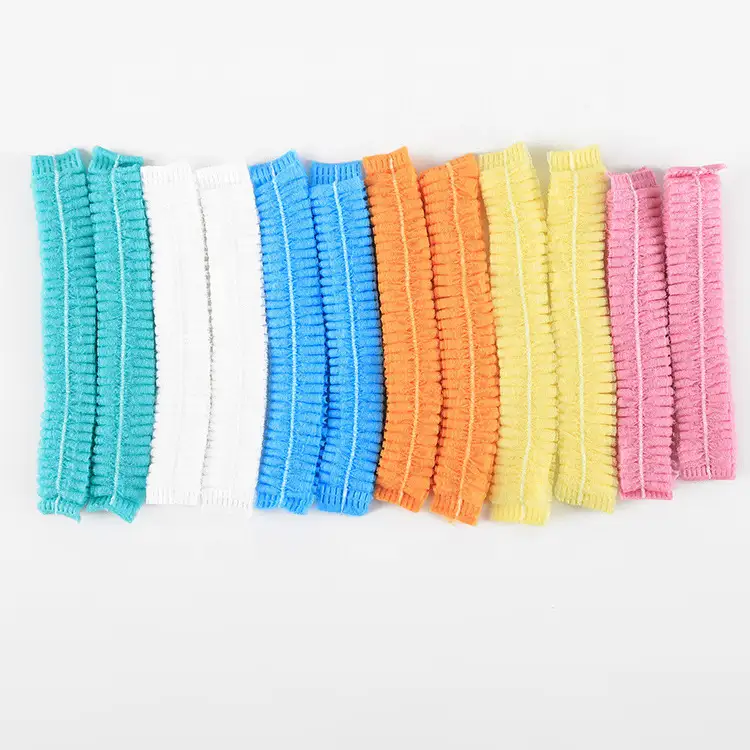 Non Woven Double Elastic Clip Cap Surgical Head Hair Cover Nonwoven Disposable Unisex Protective Surgical Caps 1