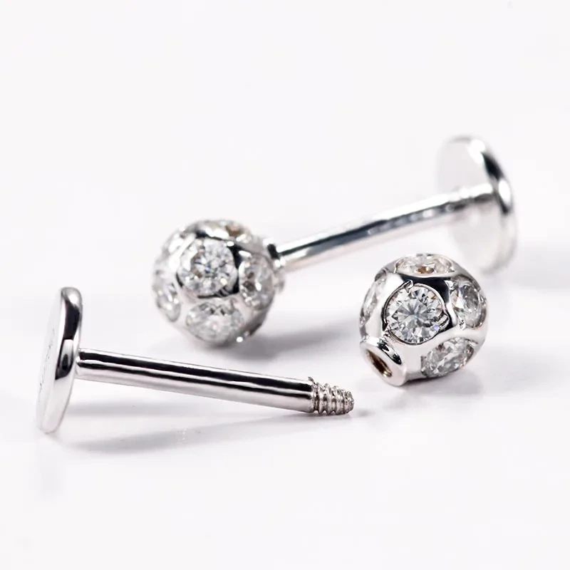 Boucles d'oreilles à billes en or de 5x5 mm 18 carats 1