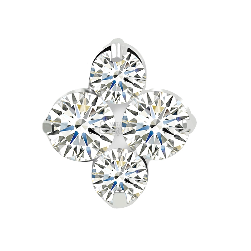 Astm F136 Piercing Titanium Internally Threaded Prong Set Cz Gem Flower Top Body Jewelry 14g 16g 1
