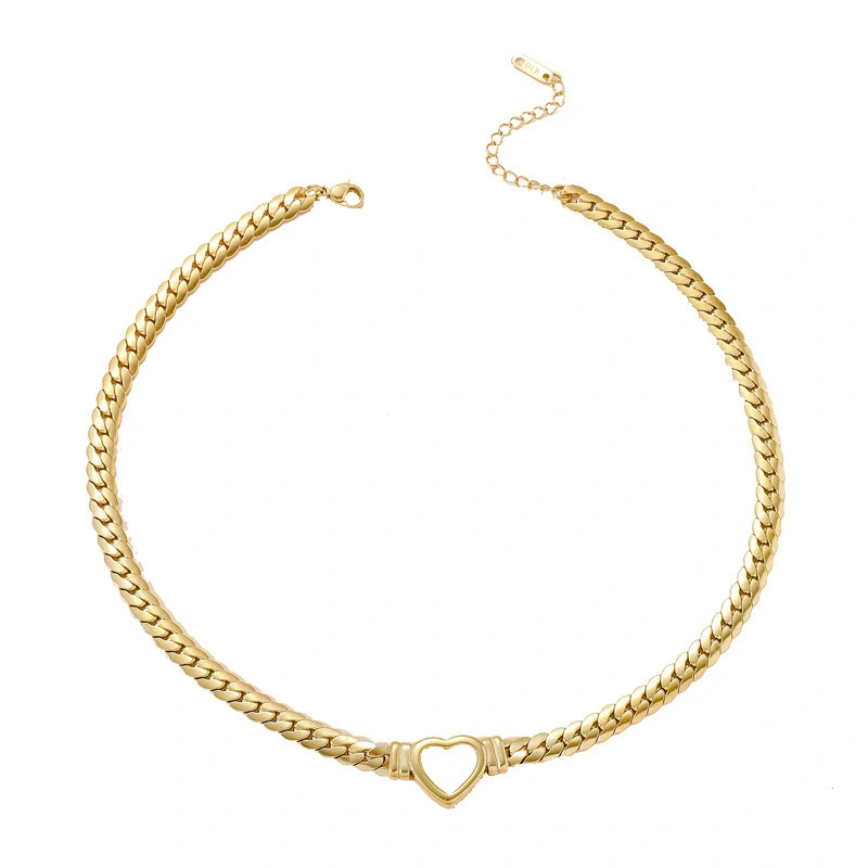 Wholesale Love Necklace Gold-plated Stainless Steel Hollow Charm Necklace 1