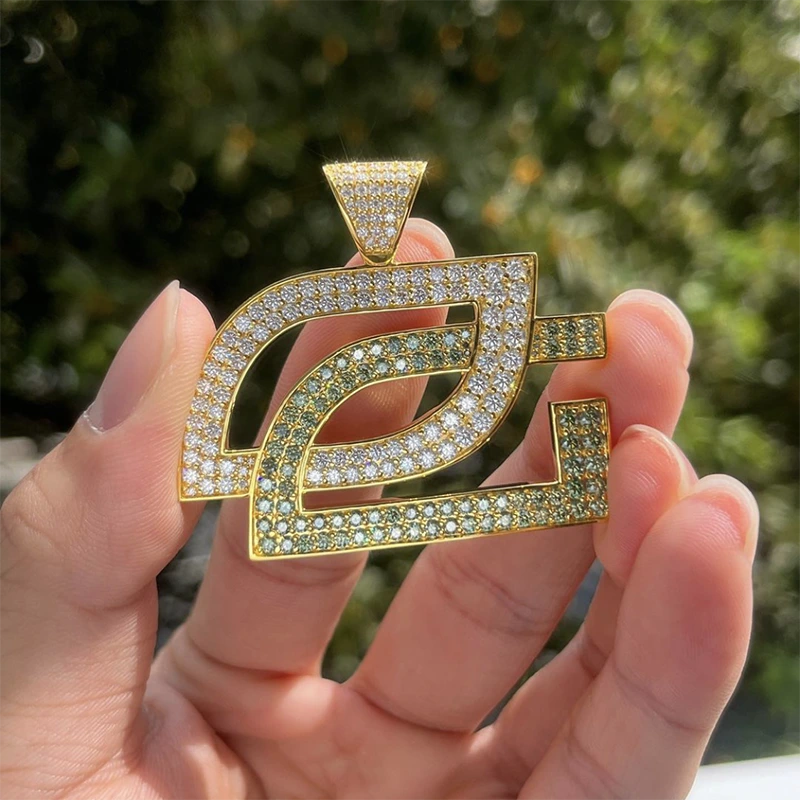 18k Yellow Gold Plated Diamond Letter Pendant 925silver Moissanite Diamond Hiphop Fashion Pendant 1